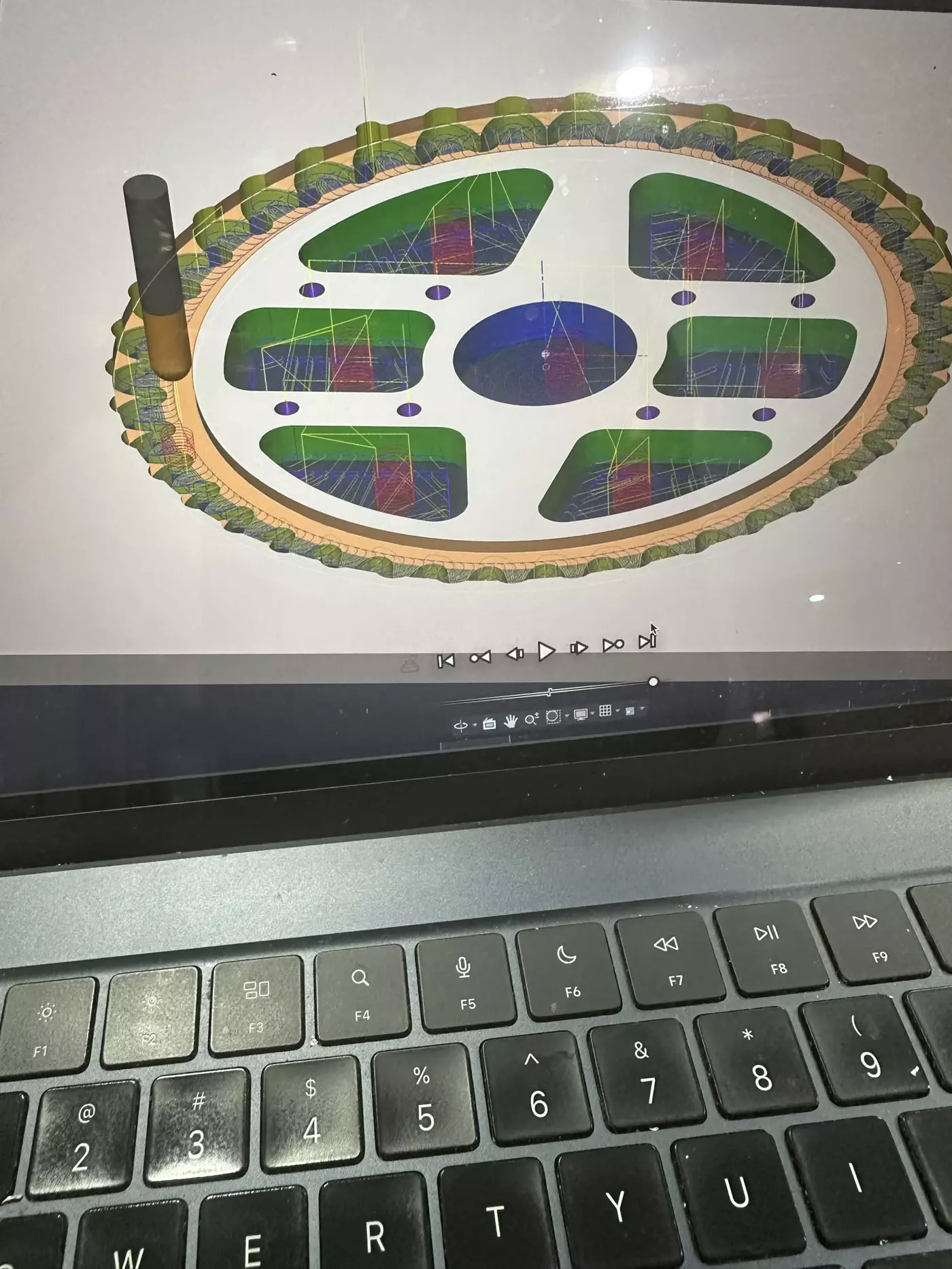 Fusion 360 toolpath simulation for a custom aluminum sprocket
